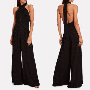 Pacil Marisa black polka dot halter wide leg jumpsuit nwt 34 $950 intermix